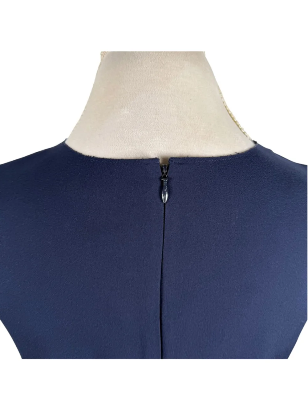 J. Crew Navy Blue Scalloped Sheath Dress Sleeveless Ponte Career Chic Size 6